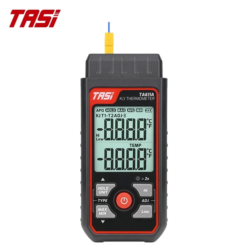 

TASI TA611A/B Digital Thermocouple Thermometer Mini K/J Thermometer Contact Temperature Tester LCD Screen Display C/ F Measuring