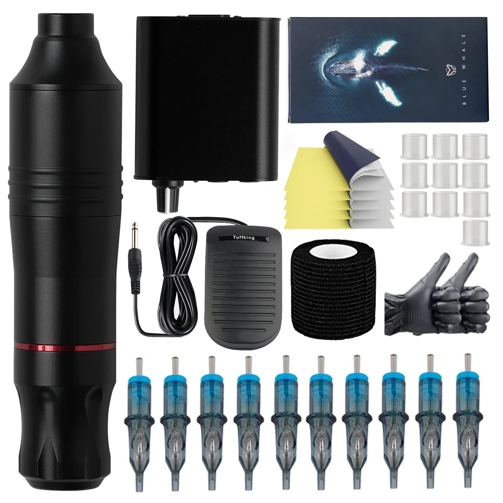 Complete Tattoo Machine Kits Tattoo Power Supply Rotary Pen With Cartridge Needles Permanent Make-Up Machine For Tattoo Body Art