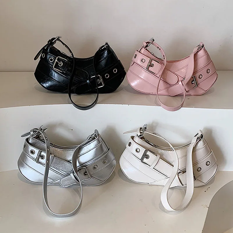 PU Vintage Shoulder Bag Y2K Hottie Handbag Adjustable