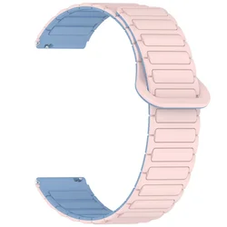Versatile Silicone Magnetic Loop Smartwatch Strap - 20mm/22mm - 22mm watch band (Sand PinkFogU)