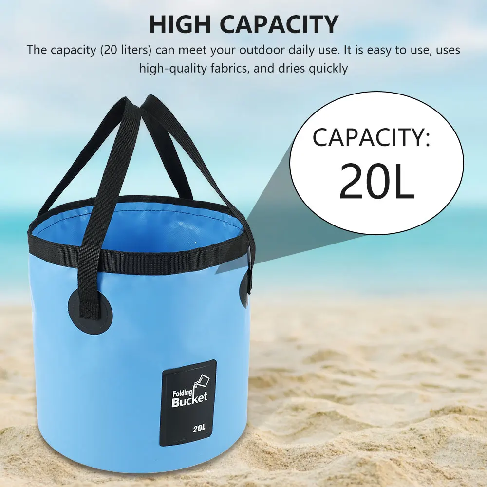 Cubo plegable portátil para exteriores, contenedor de agua, lavamanos para peces, bolsas impermeables de 20l