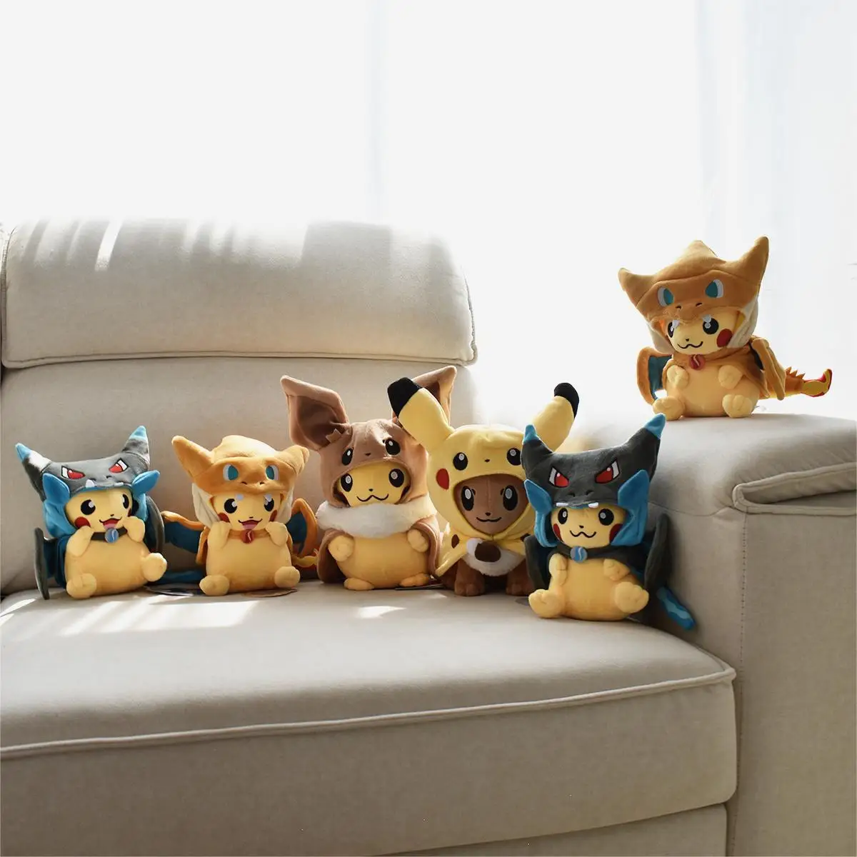 Pokemon Plush Toys 24 Styles Pikachu Cosplay Special Series Eevee Charizard  Snorlax Lucario Mimikyu Rayquaza Classic Characters