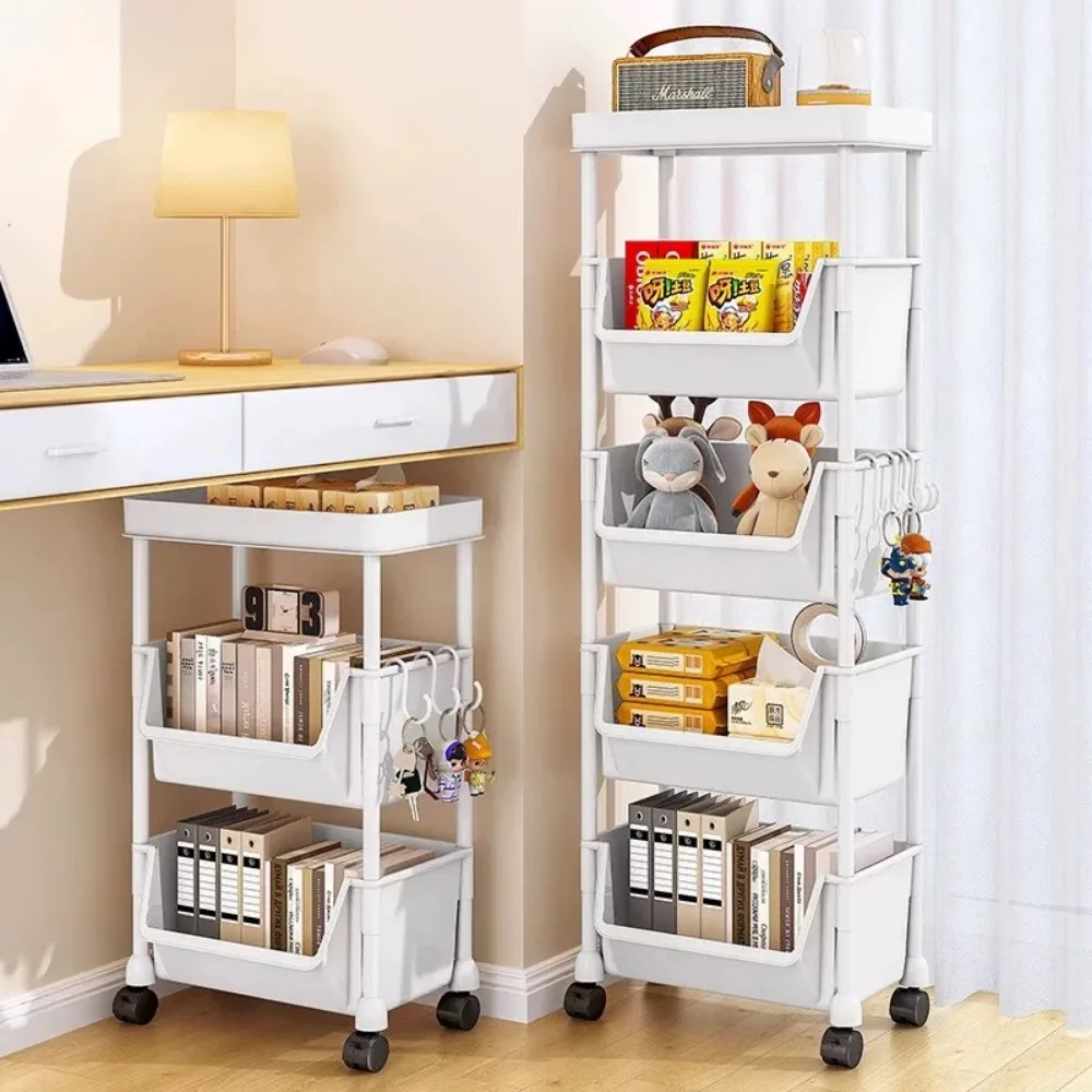 Trolley Bookshelf Multifunctional Cart With Wheels Rack Kitchen Storage Slit Storage Kitchen Slit Home Organizer