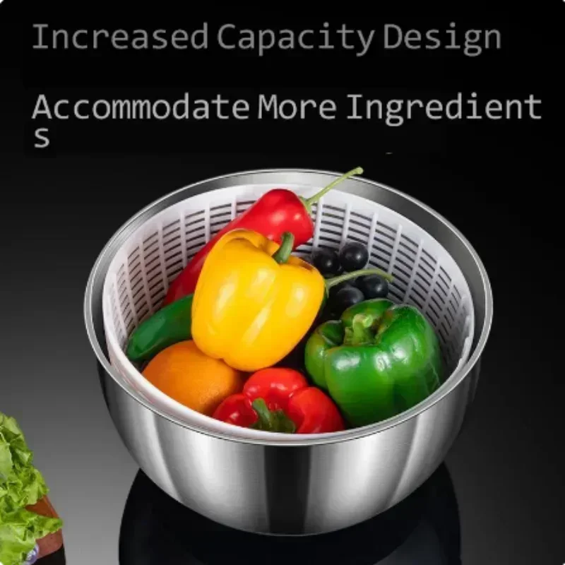 Stainless Steel Vegetable Dehydrator Electric Cleanse Dryer Strainer Fruit and Vegetable Dry Wet Separation Kitchen