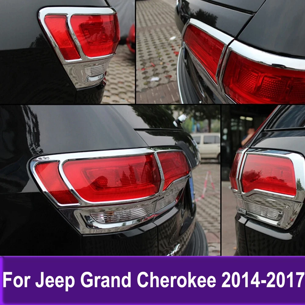 

Chrome Taillight Frame For Jeep Grand Cherokee 2014 2015 2016 2017 Rear Light Lamp Cover Sticker Trim Exterior Accessories