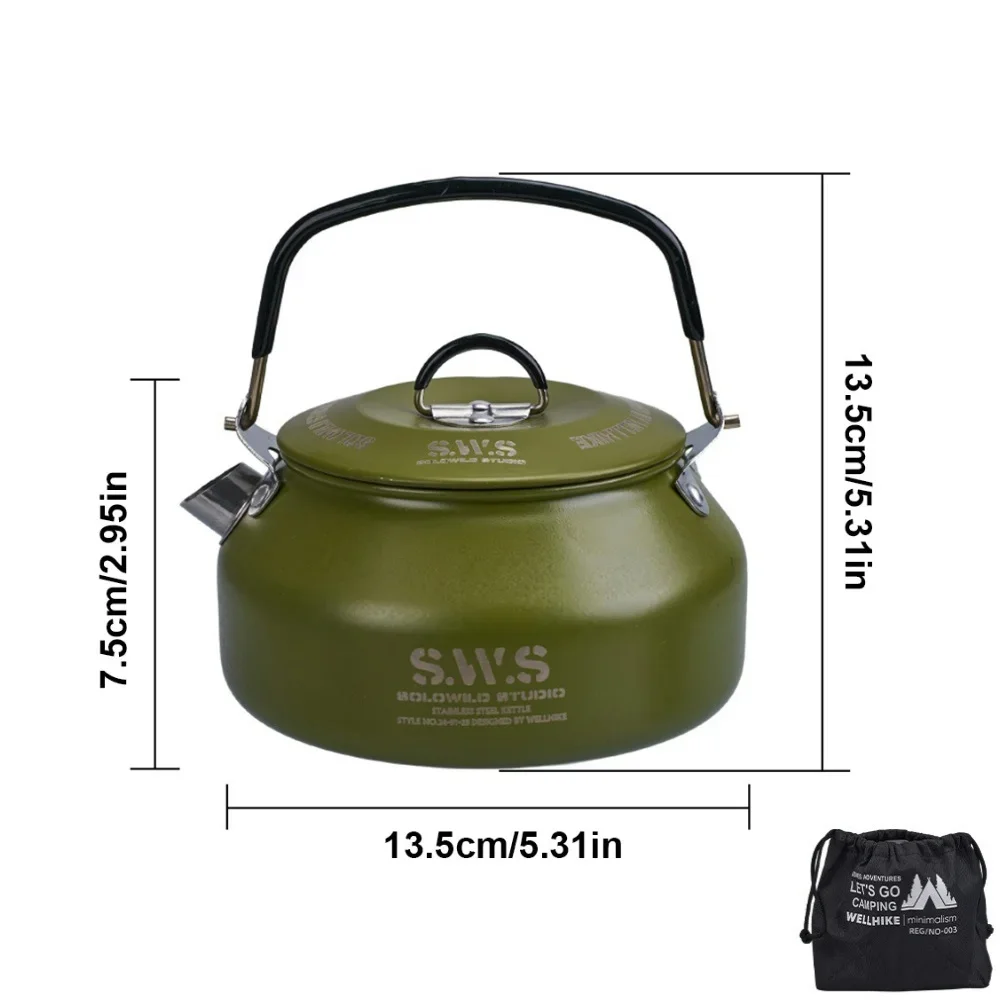 غلاية تخييم محمولة سعة 0.8 لتر للاستخدام الخارجي،...