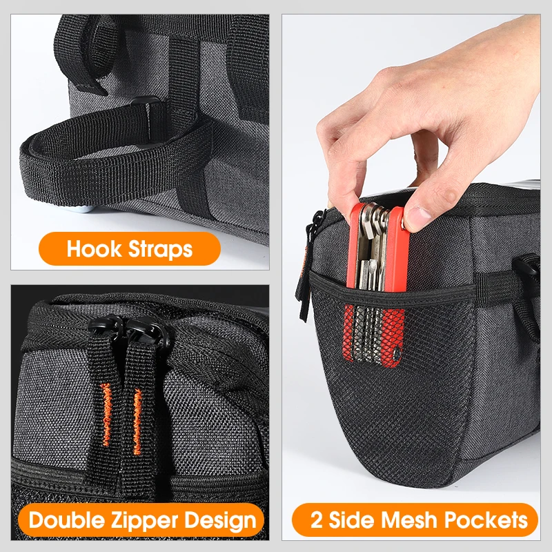 WEST BIKING Borsa isolante per manubrio da bicicletta in pelle PU