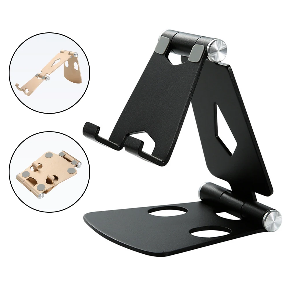 Aluminum Mobile Phone Tablet Portable Adjustable Stand Desktop Folding Lazy Stand 1PC