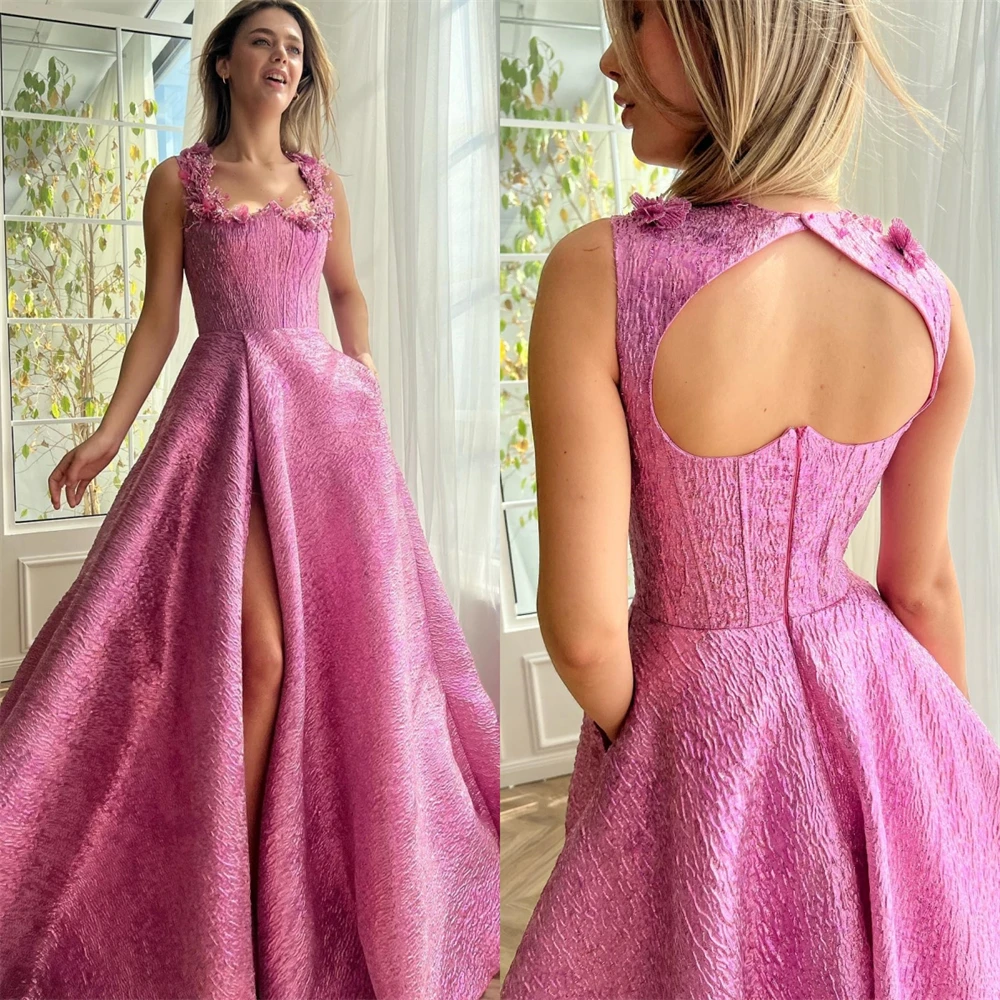 

Prom Dresses Exquisite Spaghetti Ball gown Cocktail Flowers Draped Satin Occasion Evening Gown robe soirée vestidos elegantes