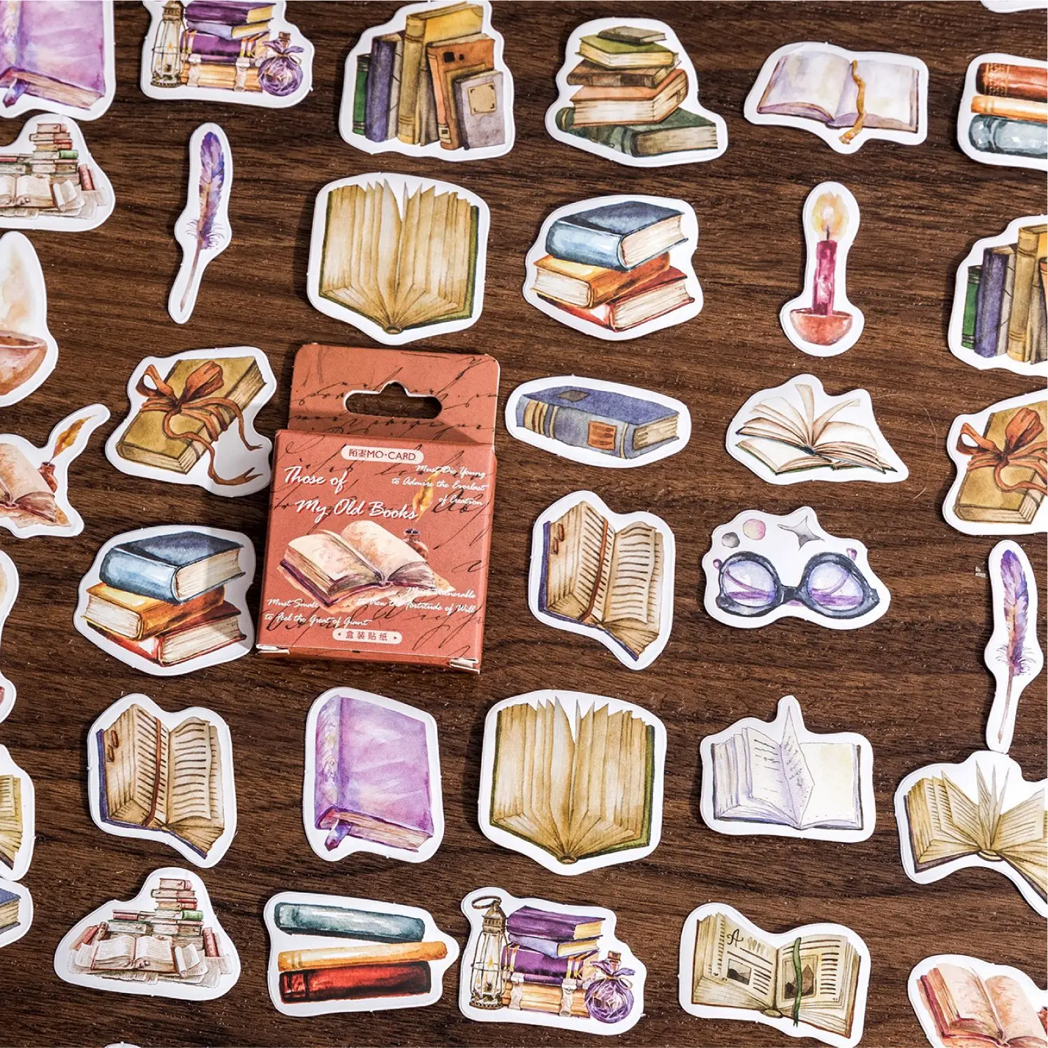 

DIY 46 Pcs /boxed Books collection Art Paper Decorative Stickers