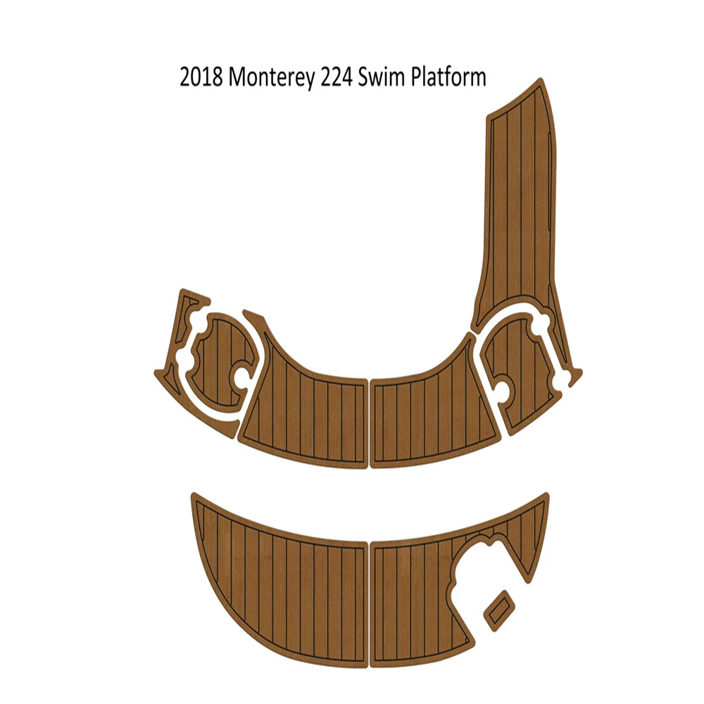 2018 Monterey 224 Swim Platform Step Pad Boat EVA Foam Faux Teak Deck Floor Mat