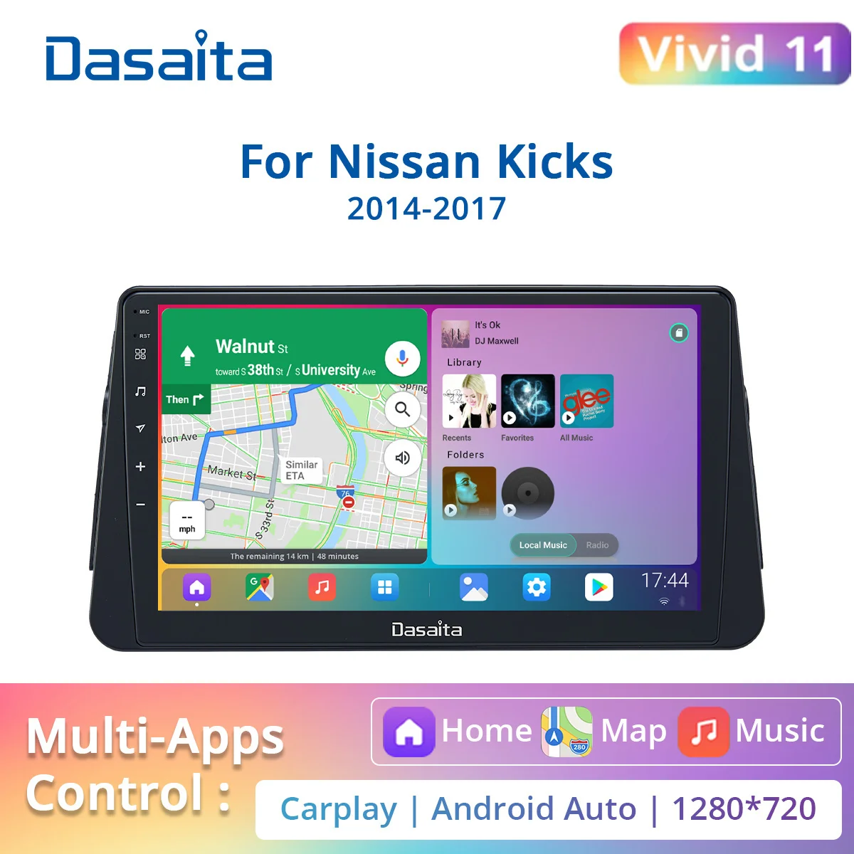 

Dasaita for Nissan Kicks Micra GPS 2014 2015 2016 2017 Car Video Players 10.2" Android 10.0 Carplay DSP GPS IPS 4G RAM 64G ROM