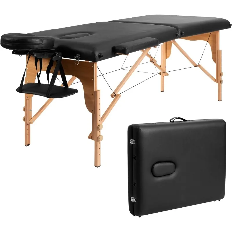 

Portable Massage Table Lash Bed, Massage Bed Spa Bed Height Adjustable w/Face Cradle & Carry Case, Professional Facial Salon