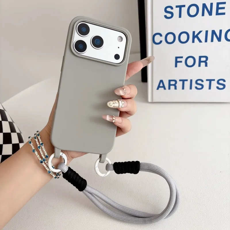 Shockproof Wrist Strap Case with Portable Hand Lanyard and Soft Silicon Candy Cover