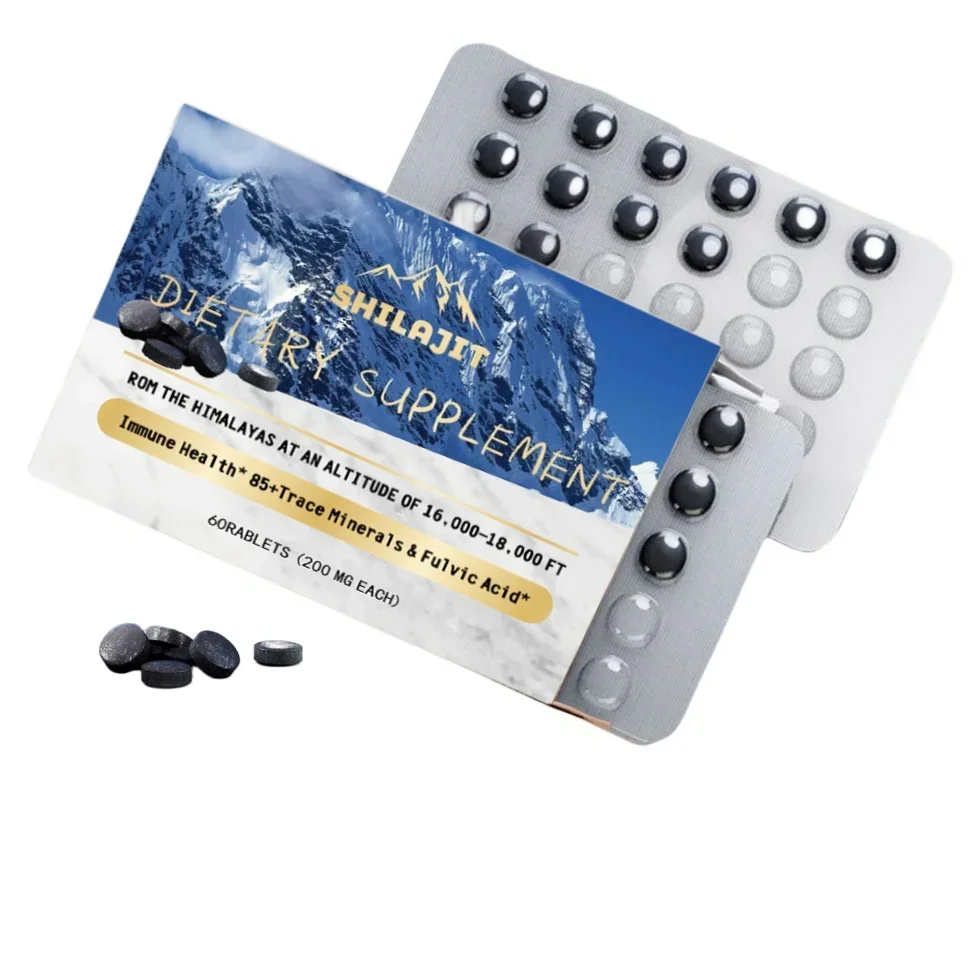 Natural Shilajit Pure Himalayan Shilajit Resin with Metal Measuring Spoon Containing 85+trace Minerals