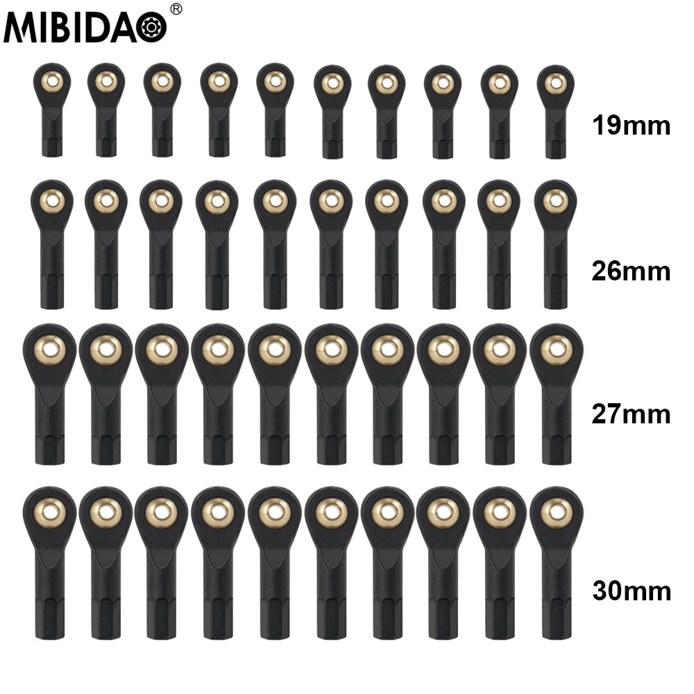 MIBIDAO10PcsM2M3PlasticBallEnd19262730mmLinkageRodEndBall
