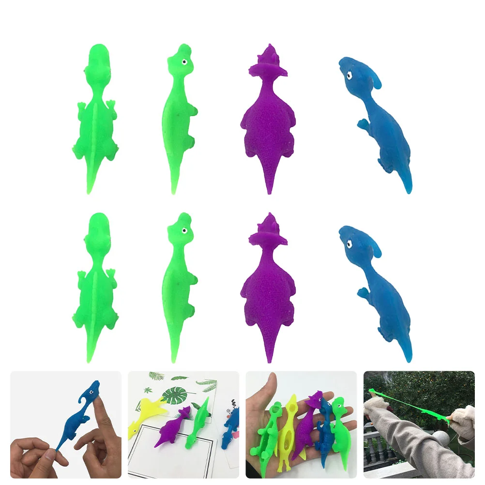 8pcs Flying Toys Finger Playthings Mini Simulation Dinosaur Toys (Random Color) 8pcs set hand wood carving chisels set diy mini woodworking knife turning tools