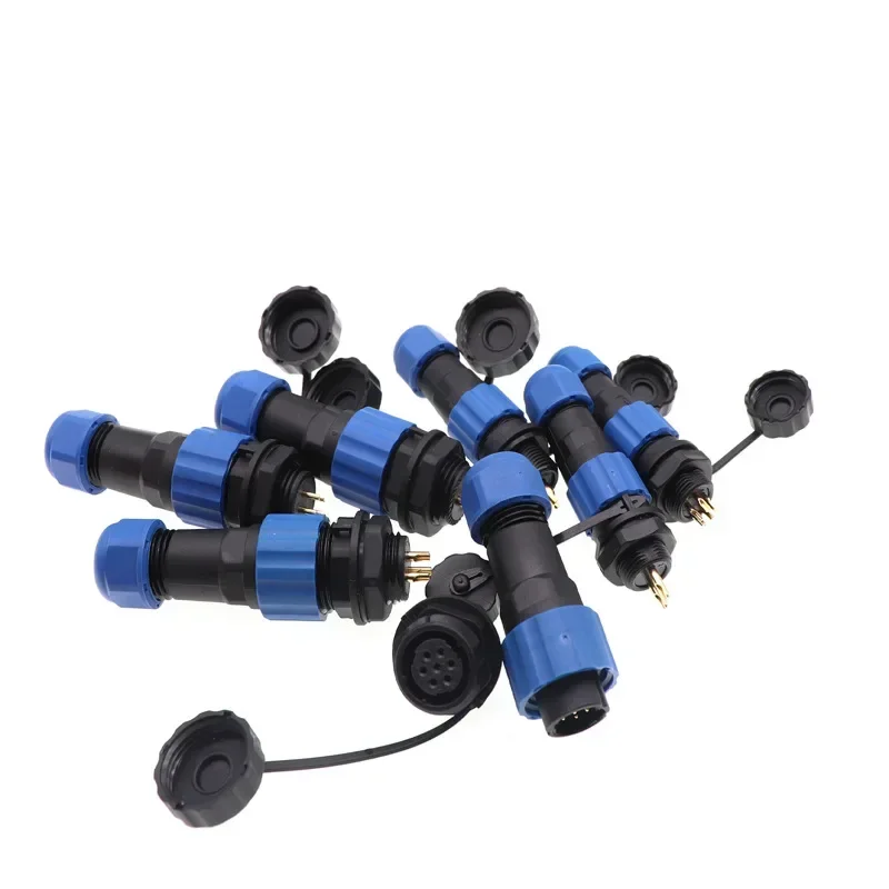 SP13 SP16 SP17 SP20 SP21 2PIN-12PIN Panel Mount Waterproof Aviation Connectors Plug Socket IP68 Electrical Cable Wire Connector