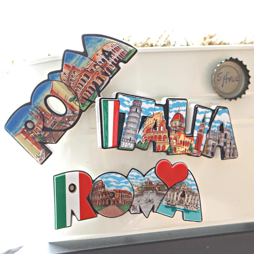 Rom Italien Kühlschrankmagnet - 3D Souvenir Magnet | Handbemaltes Reise-Andenken