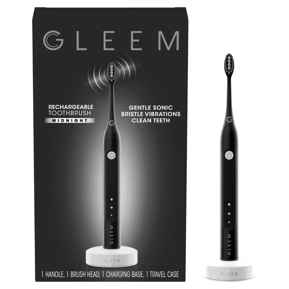 

GLEEM Rechargeable Electric Toothbrush, Midnight Black