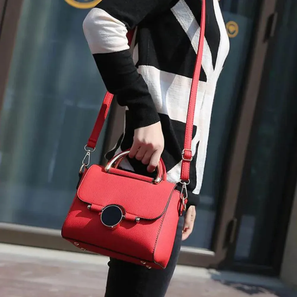 Women Handbag New Fashion Shoulder Bags for Lady Solid Totes Cute Shopping Messenger Bag Lock Black Red Color Hand Bags