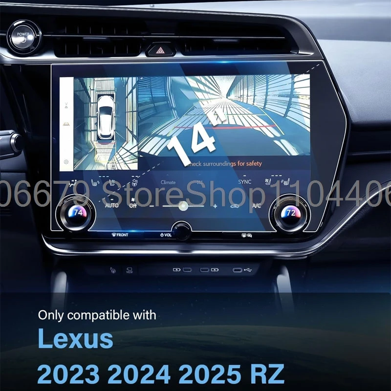 Displayschutzfolie aus gehärtetem Glas für Lexus RZ RZ450E 2023 2024 2025 14 Zoll Autoradio GPS-Navigation Innenzubehör – Detail 1