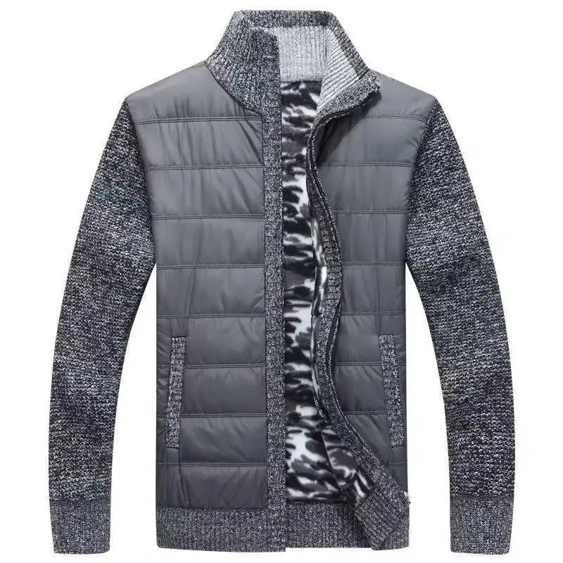 Winter Fleece Carigan Men Sweater Fanshion Patchwork Thick Warm Sweatercoat Men Slim Knitted Sweater Cardigan Men Clothing 2022 3
