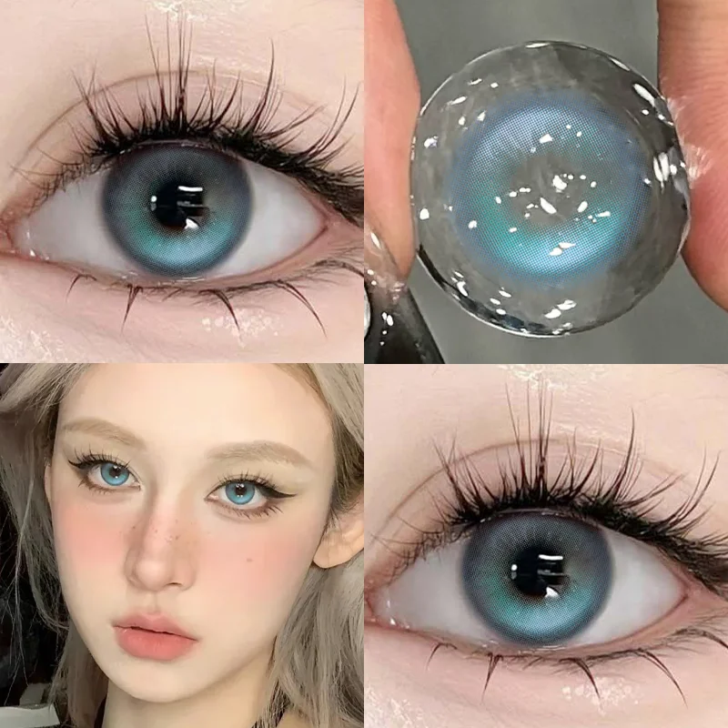 Enhanced Korea Colored Contact Lenses – Pink, Red & Blue for Eye Enlargement and Beauty Makeup