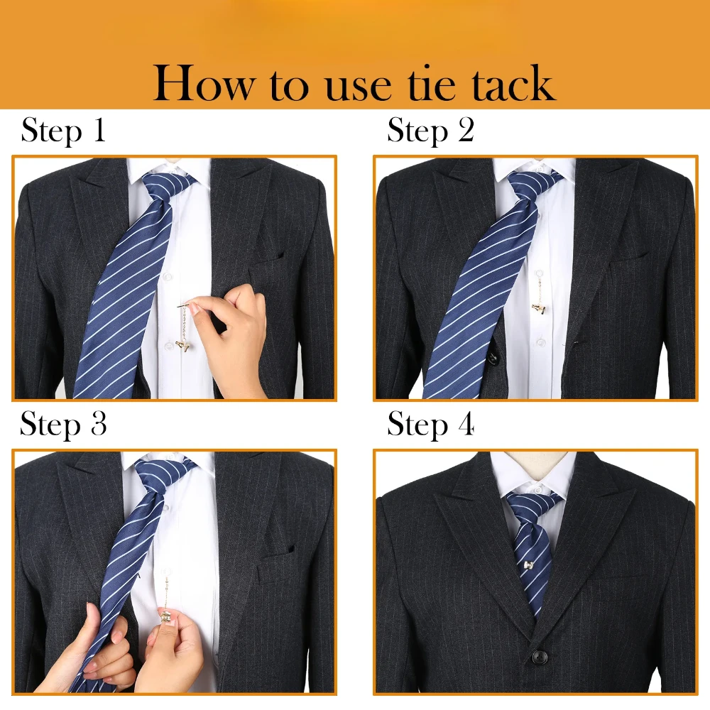 Tie clips men's business wedding banquet daily crystal lock buckle