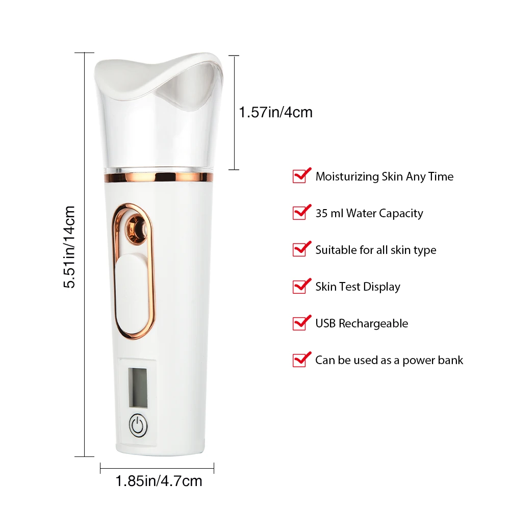 Portable Mini Facial Steamer Nano Spray Mist Hydrator