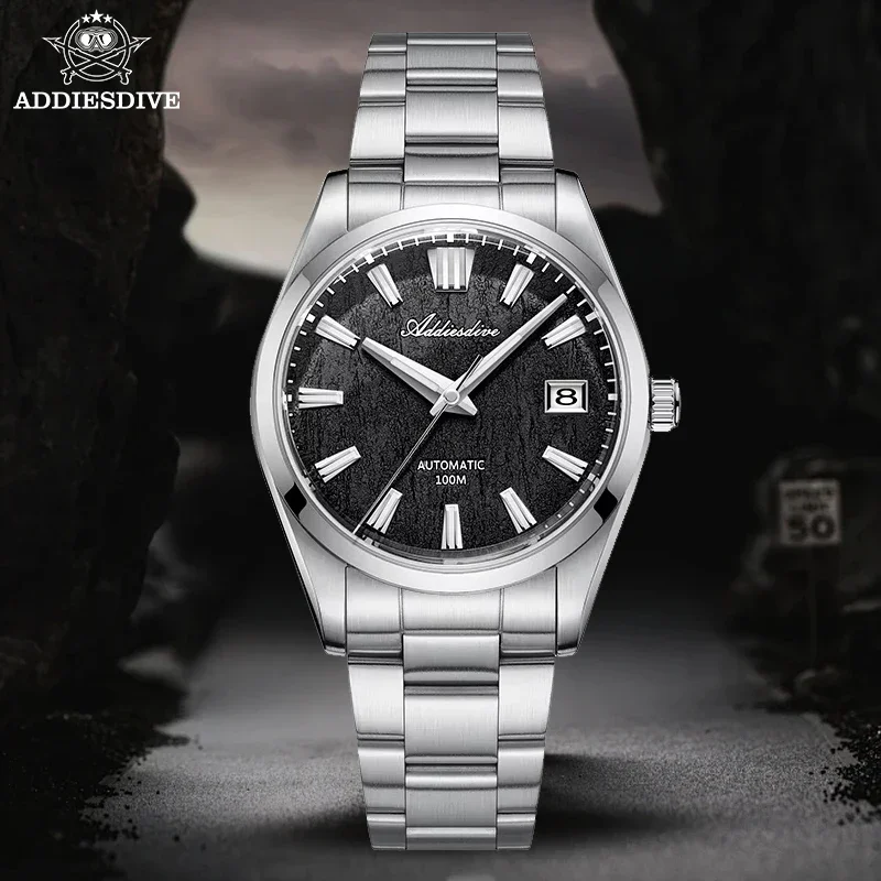 New ADDIESDIVE AD2075 NH35 Automatic Watch 100M Waterproof Sapphire Glass Stainless Steel Dive Mechanical Watches For Men
