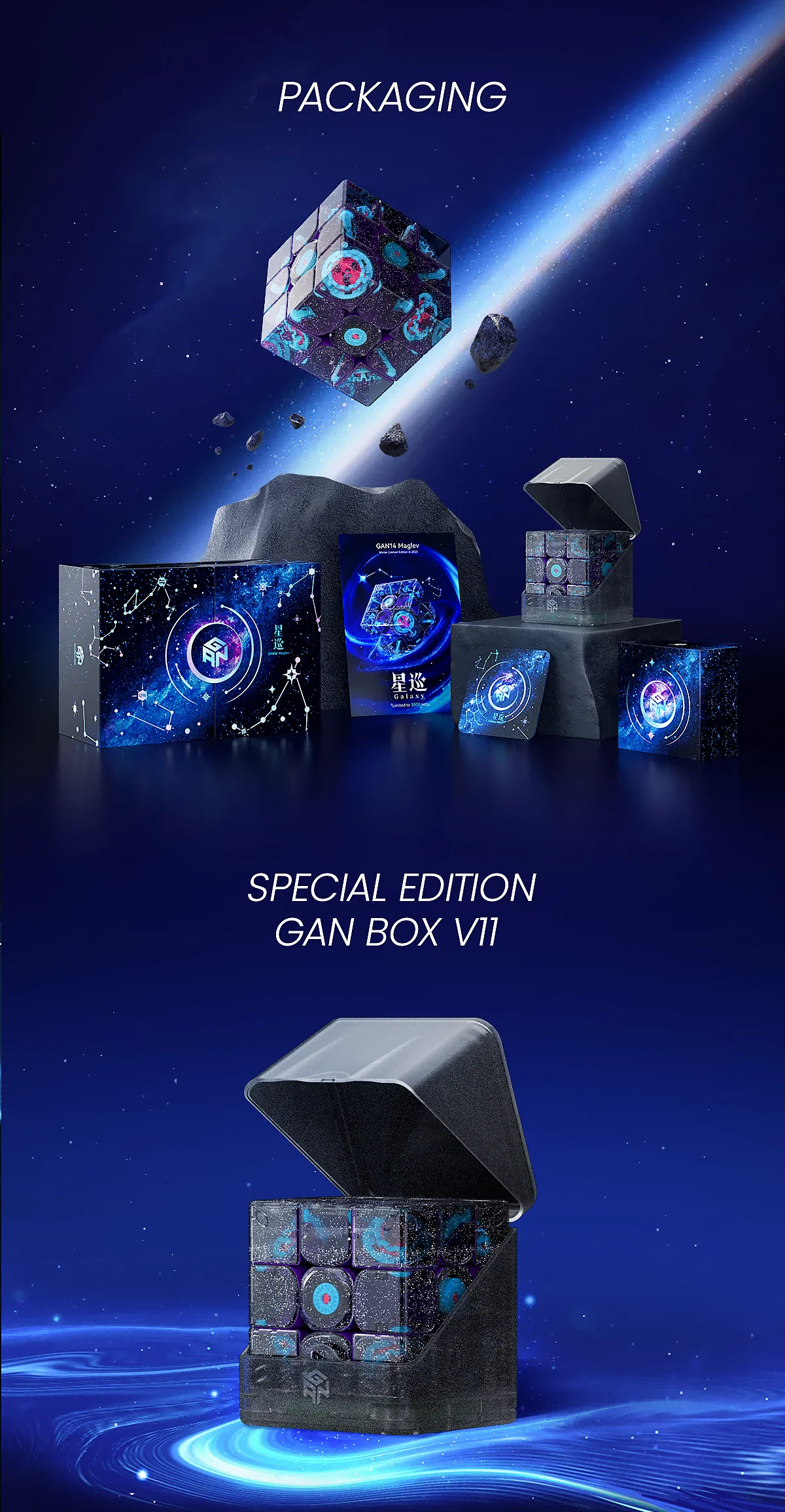 Limited Edition GAN14 Maglev Galaxy 3x3 Cube GAN Magnetic