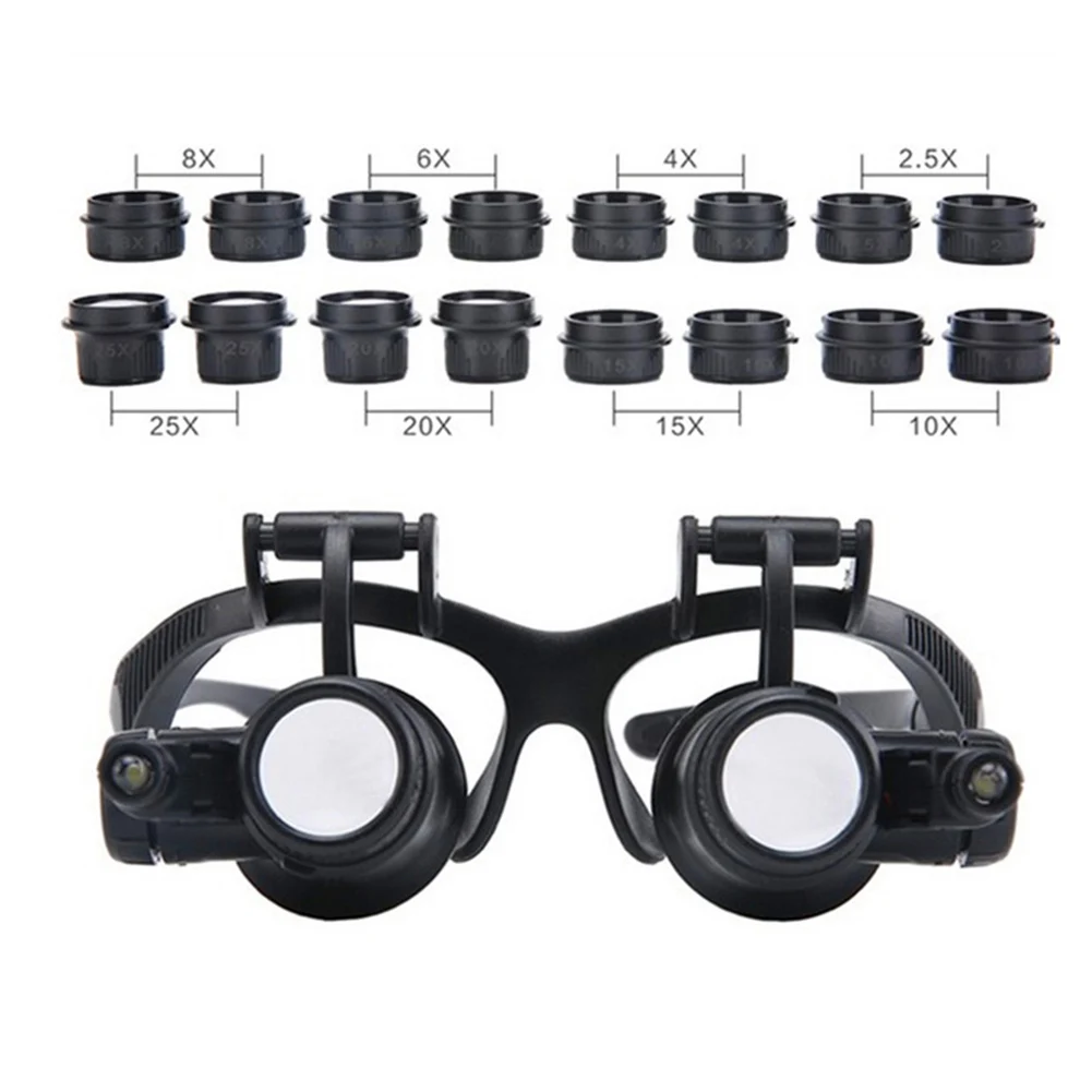 Magnifying Glasses Jewelry Loupe Eyewear Miniature Magnifying Glass Loop  10x 15x 20x 25x Magnifier Headset Hands Free - AliExpress