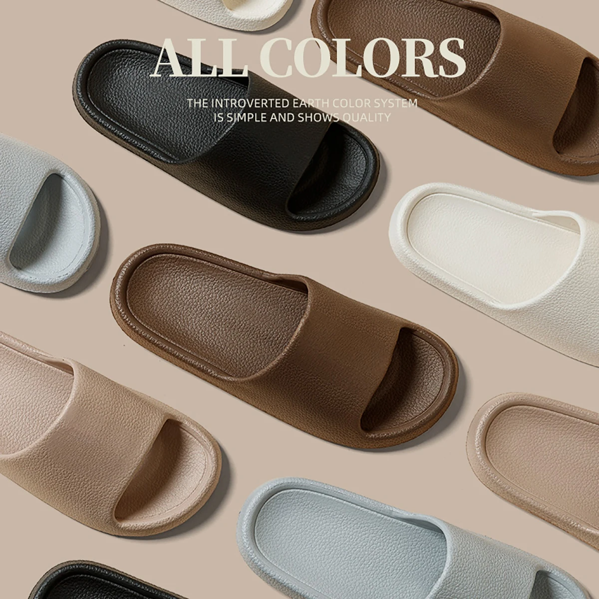 Female Slippers Women's Solid Color Casual Simple Slipper EVA Material Comfortable Indoor/Outdoor Dual-use Anti-Slip Design