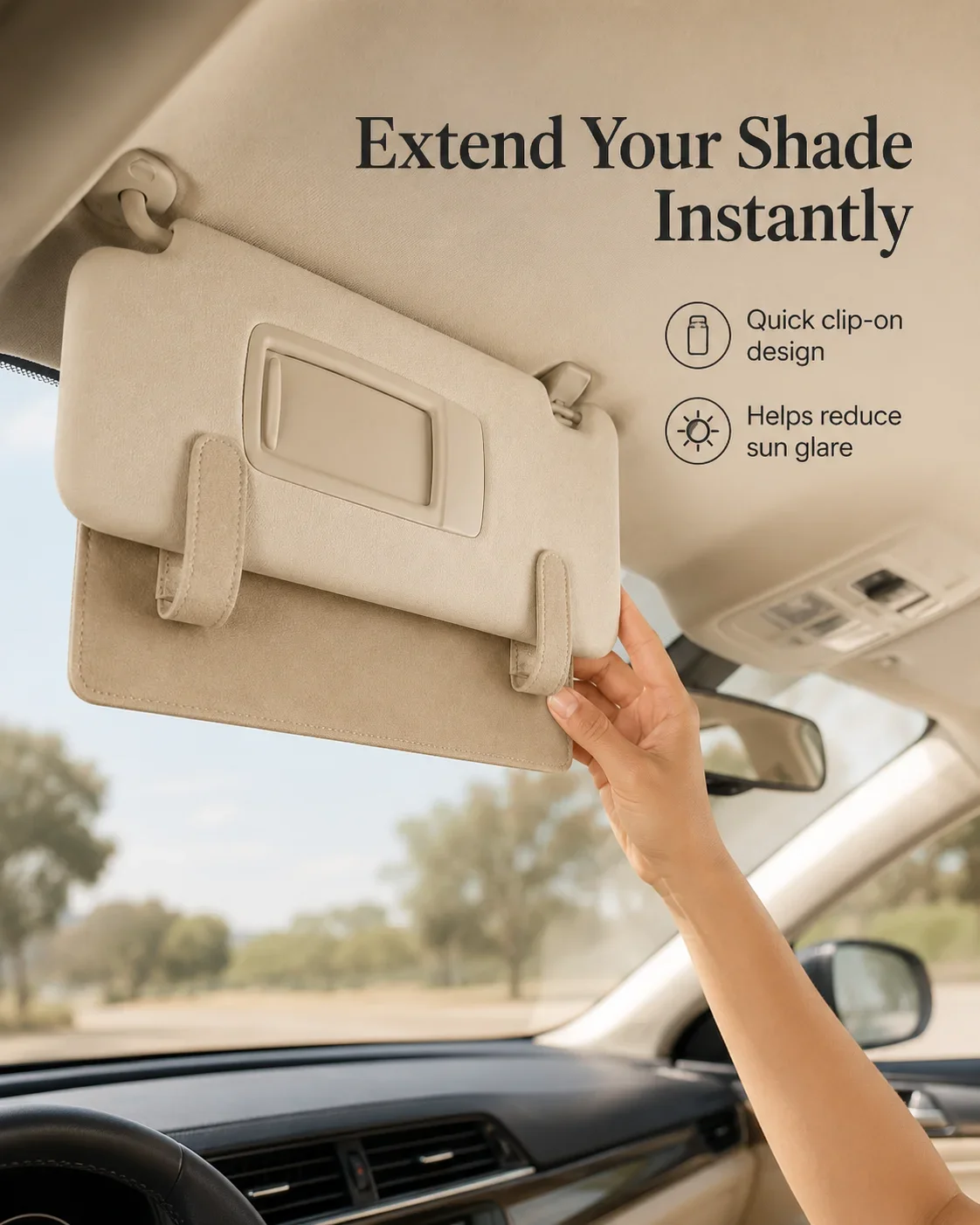 Estensore Parasole per Cruscotto Auto, Nuova Protezione Solare per Interni Veicoli, Accessorio di Protezione Solare per Auto - immagine 2