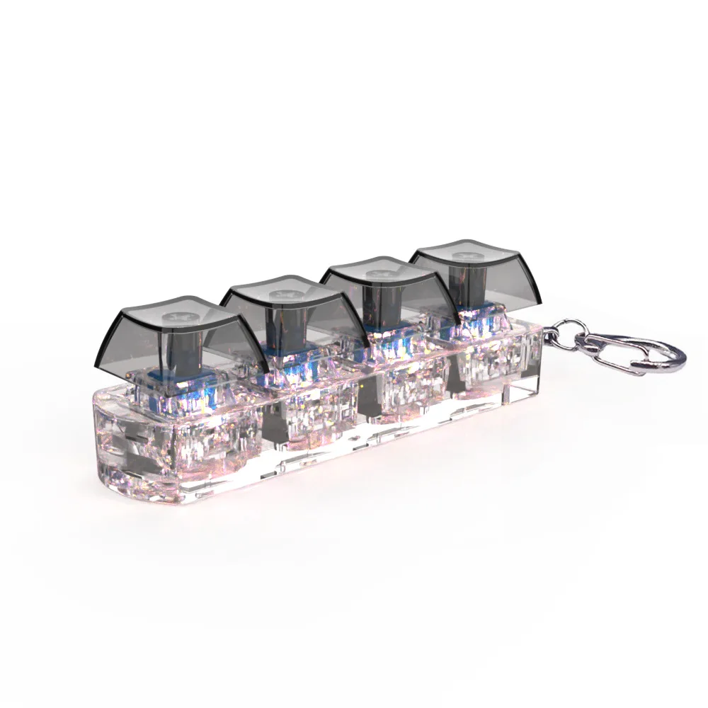 LED 키보드 열쇠 고리 장난감 스트레스 릴리프 DIY Fidget 버튼 Keycap Fidget 키 체인 키보드 열쇠 고리 손가락 키보드 모자 장난감