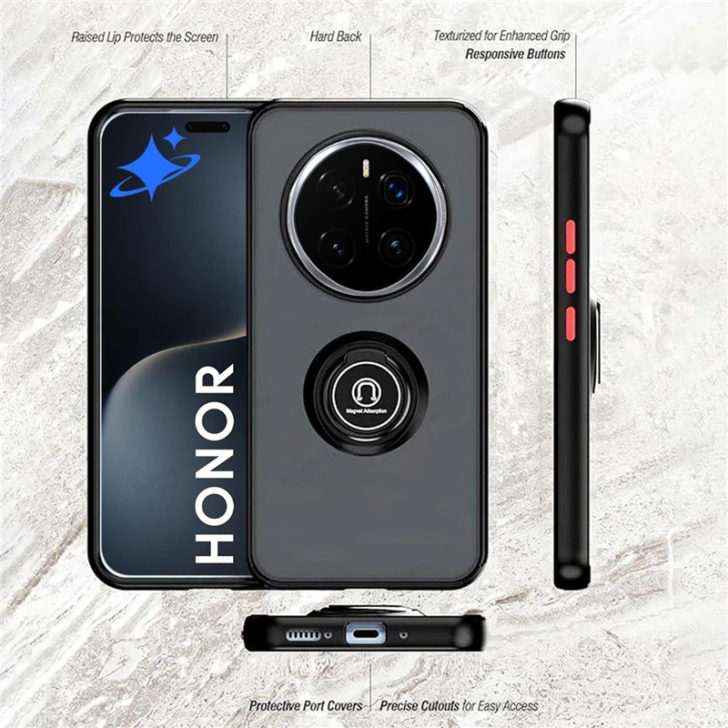 Enhanced Magnetic Phone Case with Shockproof Ring Holder