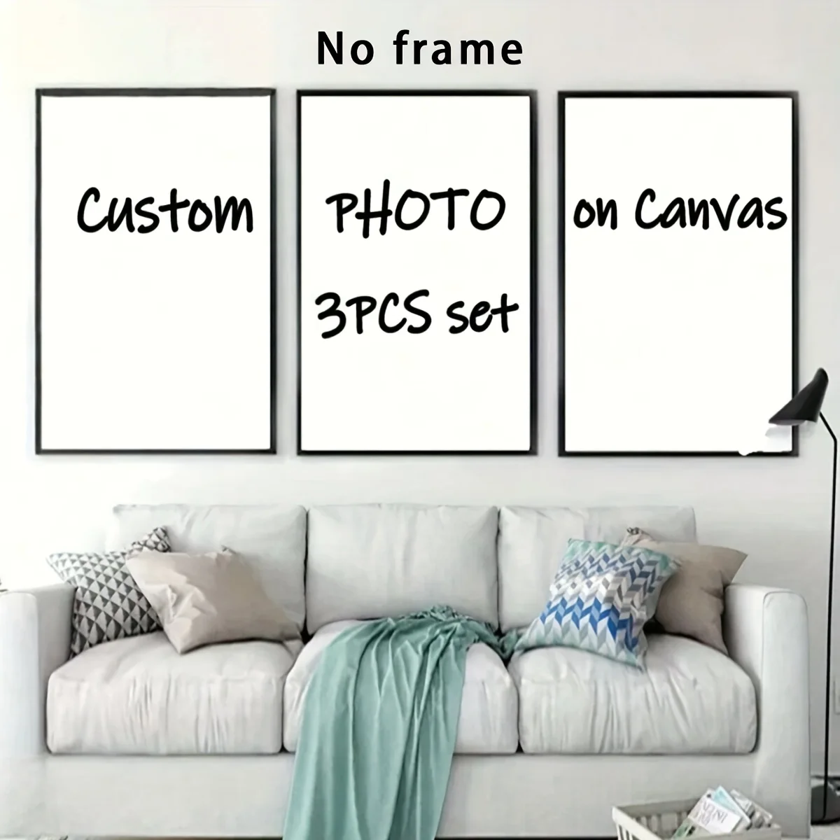 3pcs/set Custom Canvas Printing Personalized Photo Suitable for Family Life Pets Scenery Couple Weddings Home Decor Poster Gifts 1