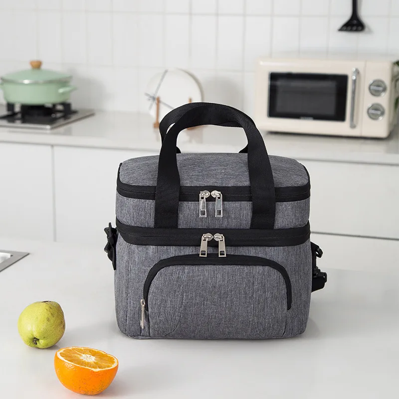 

2023 New Double-Layer Insulation Lunch Bag Thermal EVA Hot-Pressing Process Picnic Bag Waterproof Fresh-Keeping Lunch Bag