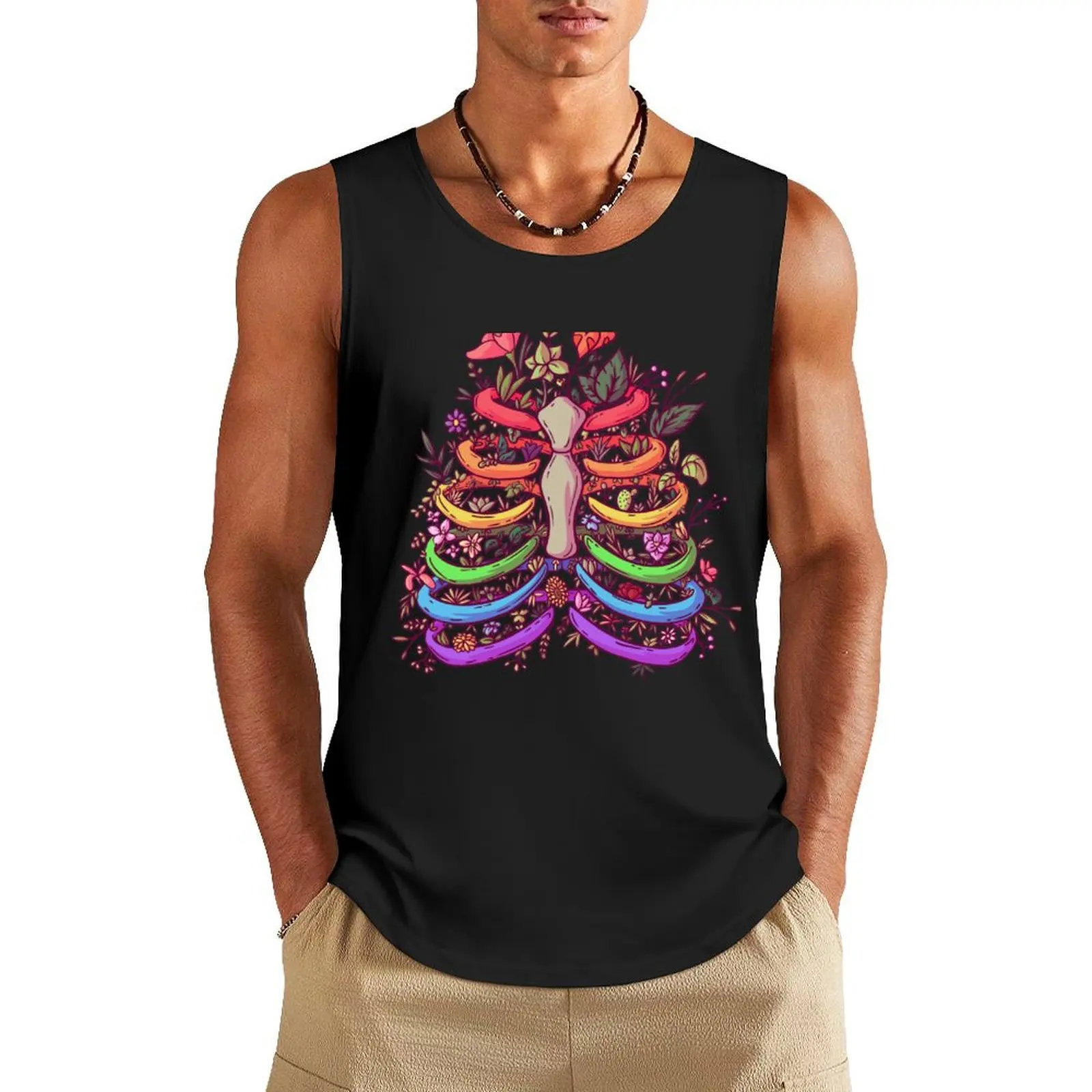 

Just Love - Flower Rib Tank Top sleeveless shirt man Vests