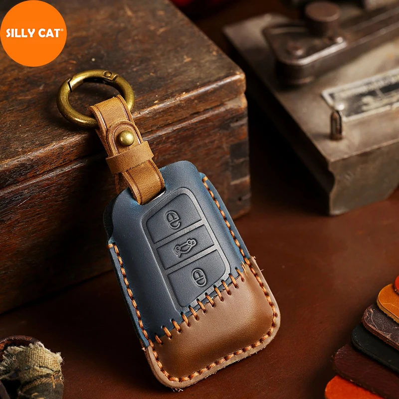 

Genuine Leather Car Key Cover Case Shell Suit For Volkswagen Cover Suit For VW Passat B8 Golf 7 MK7 Tiguan AD1 Polo 6R Jetta IV