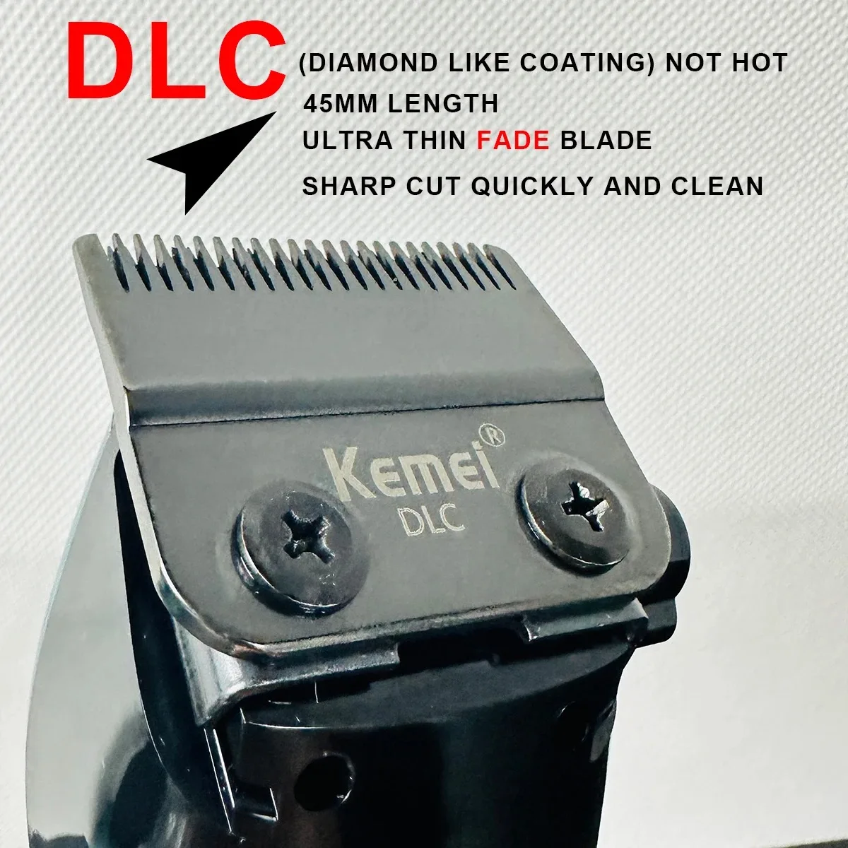 전문 전기 헤어 클리퍼, 9000RPM 마그네틱 모터, DLC 블레이드, 세라믹 무빙 블레이드, 그라디언트 트리머, KM1767 이발소