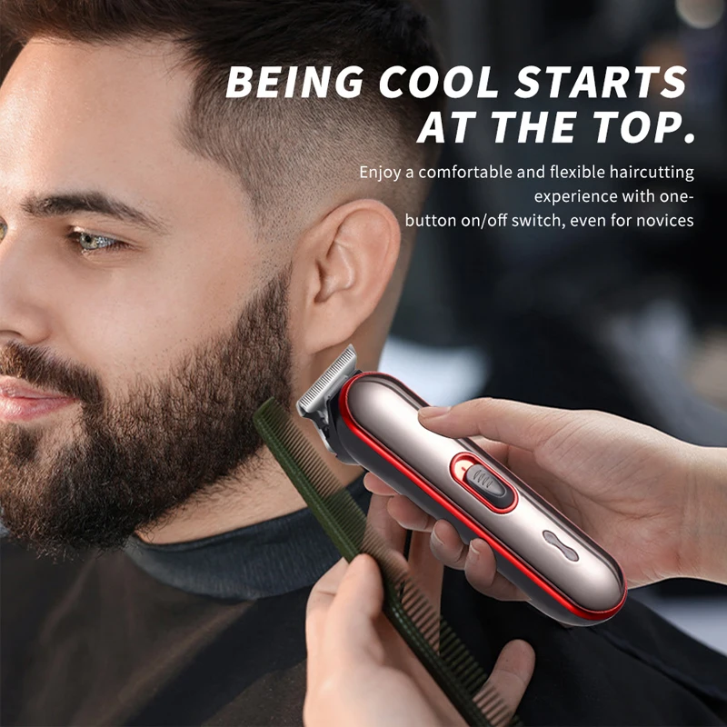 WAIKIL Men's Electric Trimmer Professional Hair clipper USB charge Cordless Portable Barber Head Electric Pusher Styling tools 3