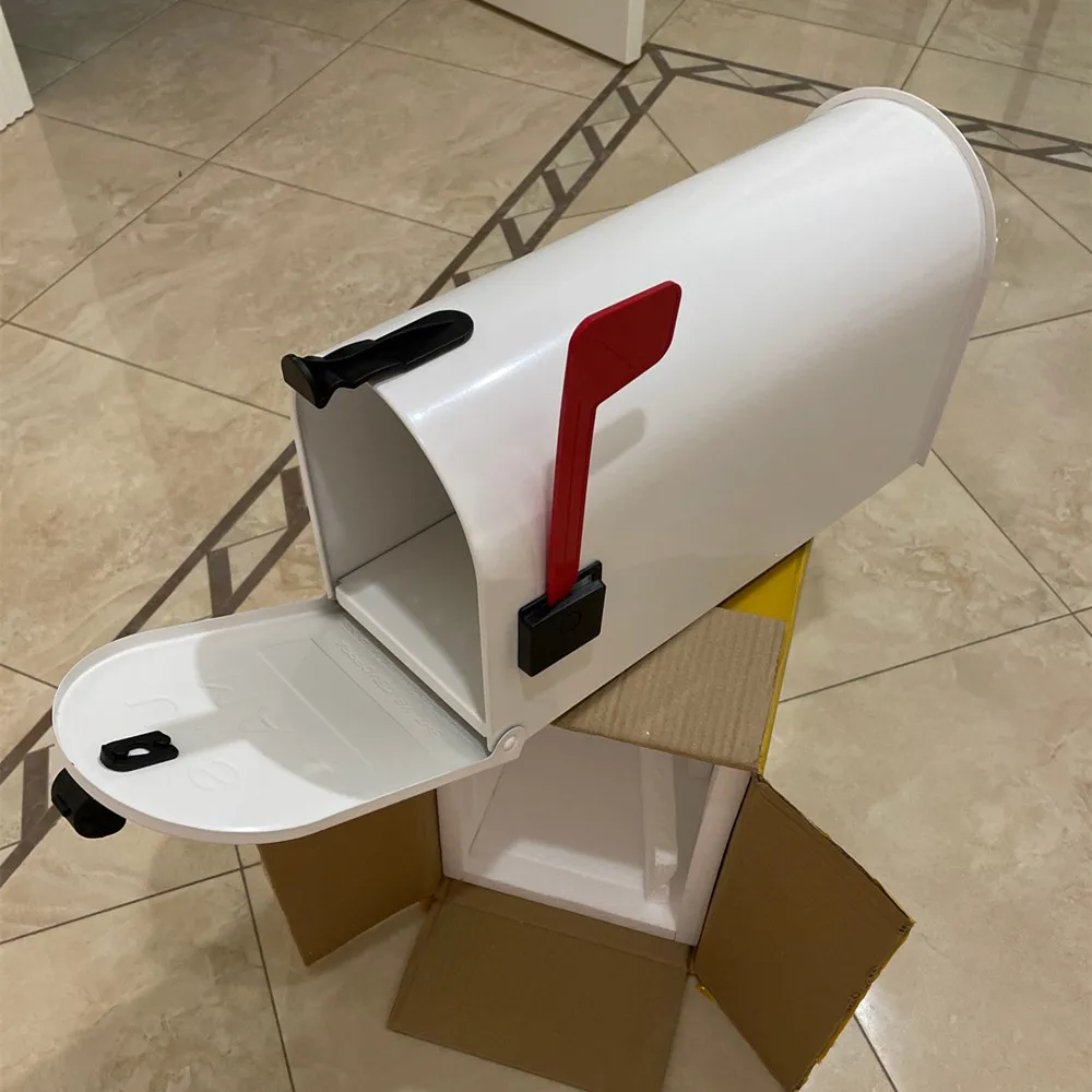 American Style Post-Mount Mailboxes Stand Floor Metal Postbox Outdoor Garden Park Villa Newspaper Letter Box Bucket Letterbox post mount mailbox