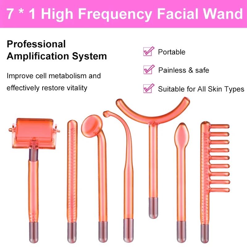 7in1 High Frequency Electrode Wand Machine Skin Tightening Acne Spot Wrinkles Remover Beauty Therapy Facial Care（ No Handle） 3