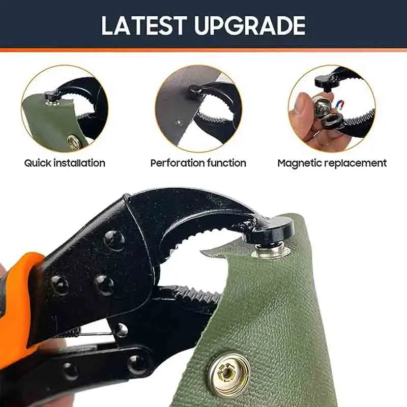 Metal Snap Buttons Heavy Duty Snap Fastener Tool Adjustable Setter Installation Kit Snaps for Boat Cover Canvas