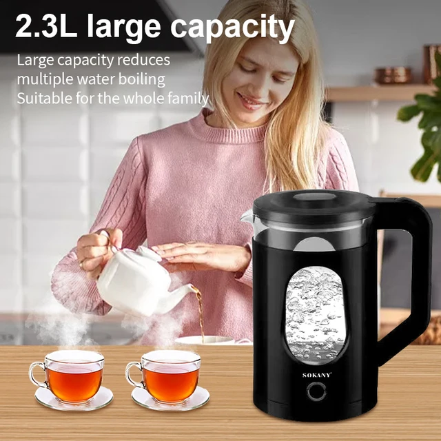 Electric Kettle(BPA Free), Double Wall Water Boiler Heater, Stainless Steel  Interior, Cool Touch Coffee Pot & Tea Kettle, Auto Shut-Off and Boil-Dry