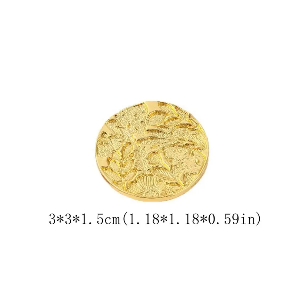 DIY 도구 나비 왁스 씰 스탬프 유럽 스타일 탈부착식 레트로 씰링 왁스 스탬프 헤드 미니 나뭇잎 왁스 씰 스탬프 다각형 헤드