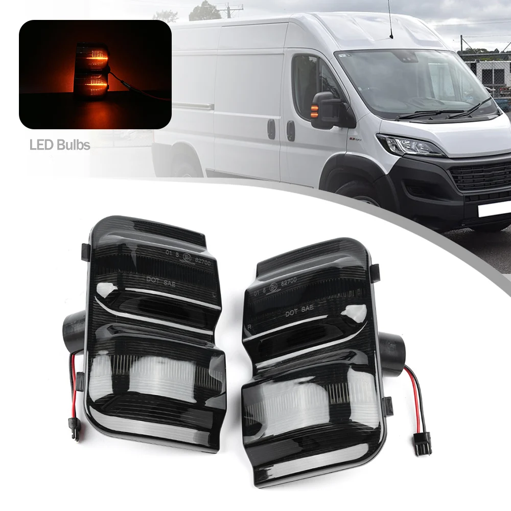 

2X LED Dynamic Side Mirror Lamps Turn Signal Indicator Lights Error Free For Fiat Ducato III MK3 Peugeot Boxer Citroen Relay