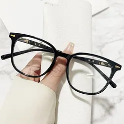 Vintage White Square Blue Light Blocking Luxury Eyewear (Black)